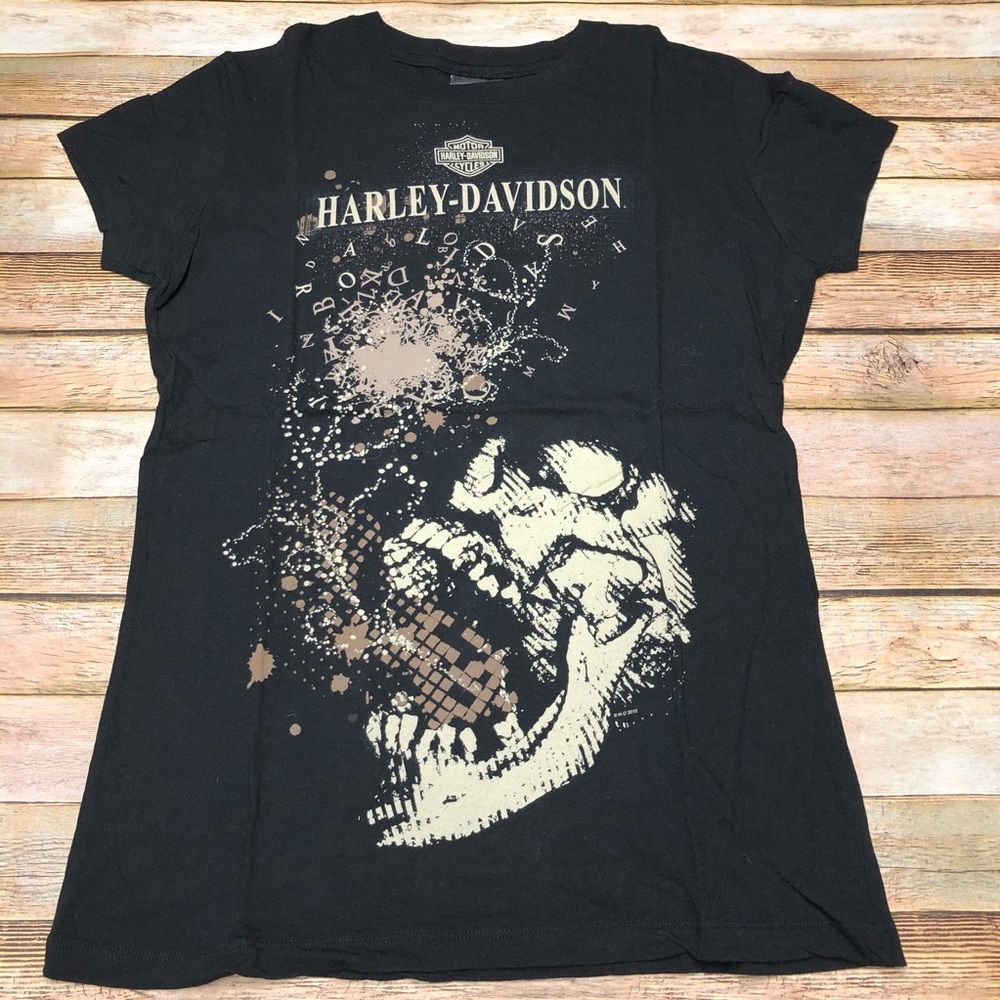 Harley-Davidson Skull Short Sleeve Tee Shirt - Picture 2 of 7